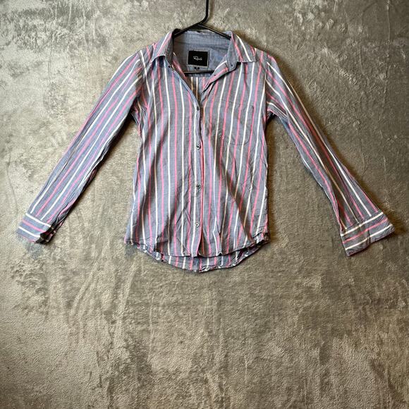 Rails Women’s Striped Button Down Shirt Size XS Blue & Pink - Picture 1 of 6